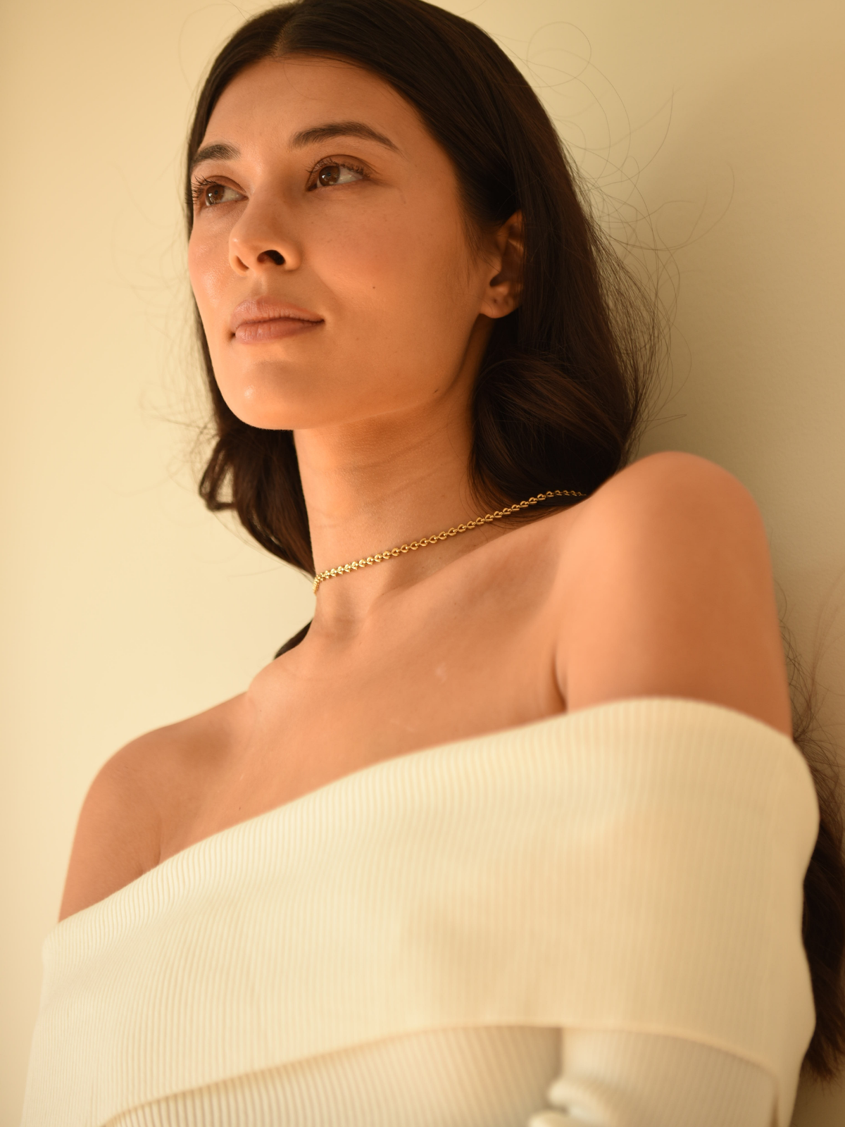 Nia Wishbone Necklace Gold