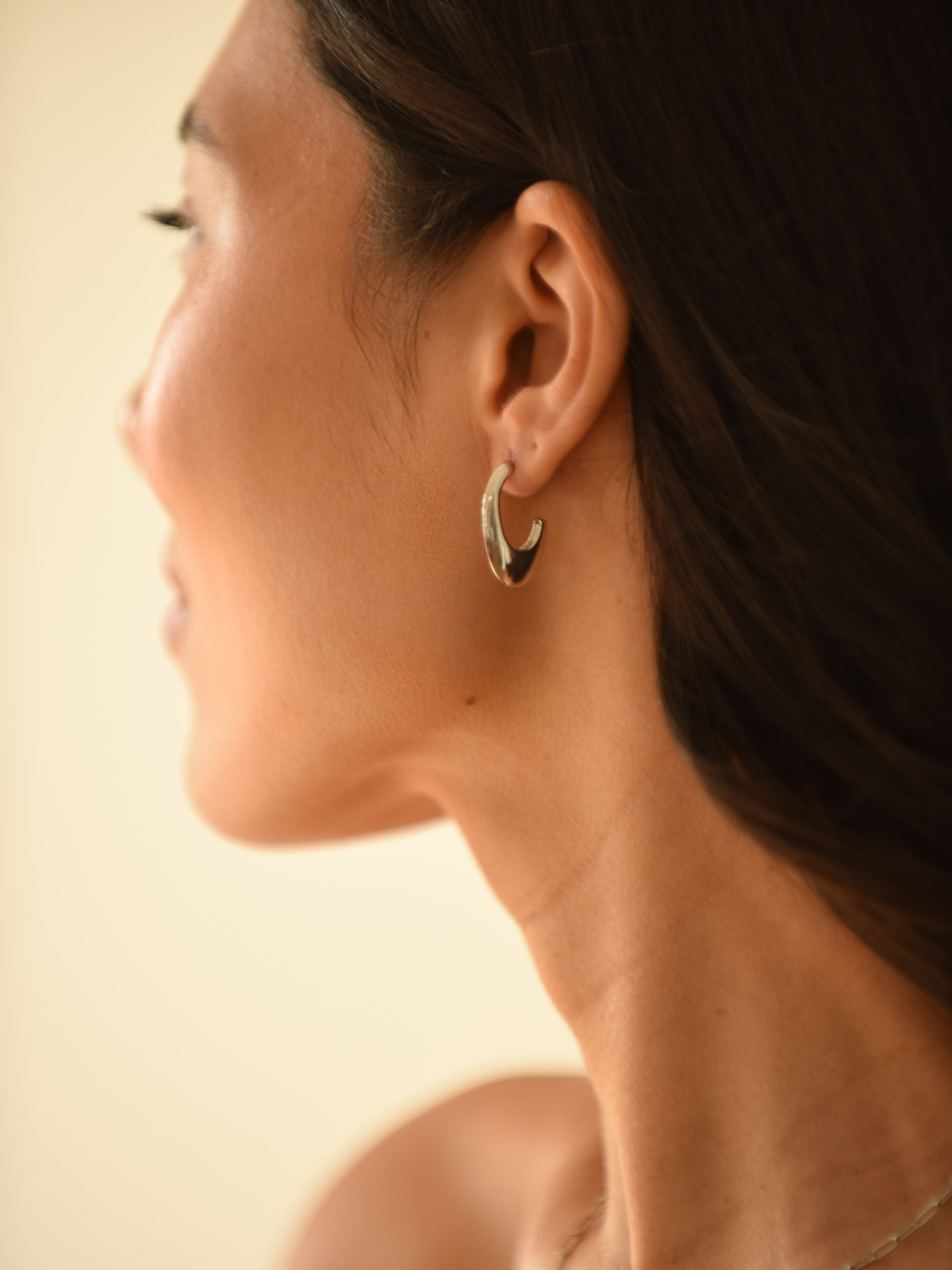 Selene Oval Hoops Silver